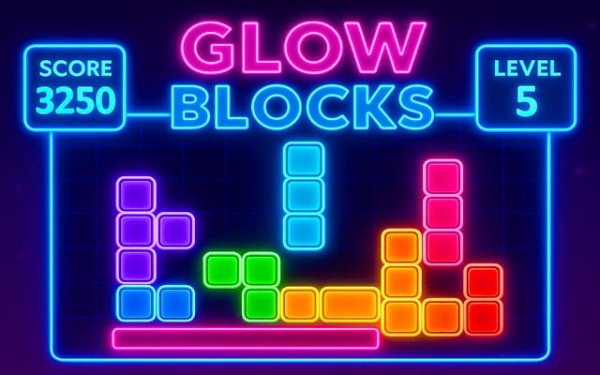 Glow Blocks: Neon Puzzle Game Online - Puzzle Game